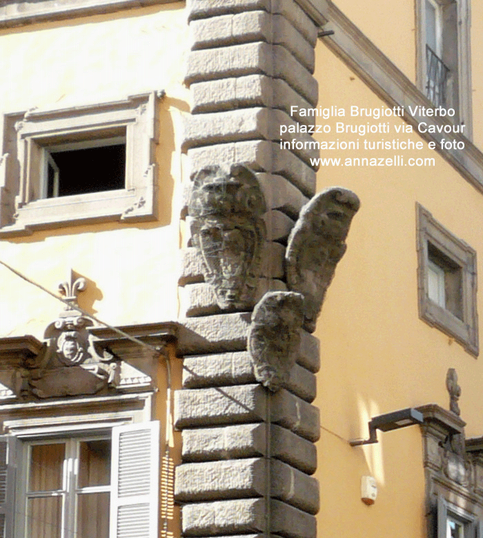 famiglia brugiotti palazzo a via cavour viterbo stemmi info e foto