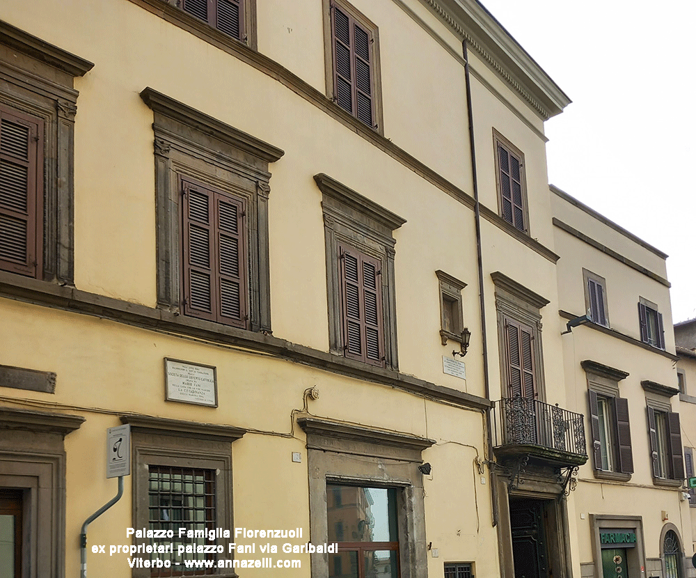 famiglia florenzuoli ex proprietaria palazzo fani via garibaldi viterbo