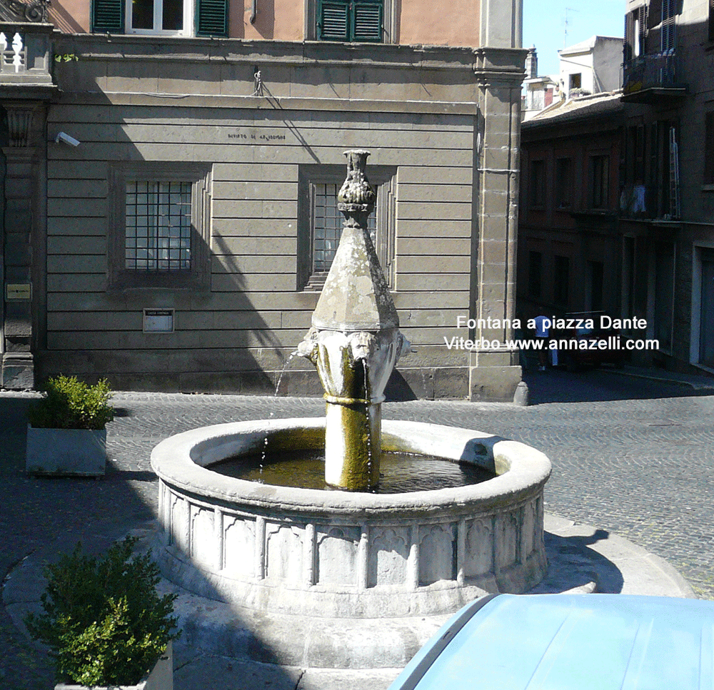 fontana a piazza dante viterbo centro storico info e foto anna zelli