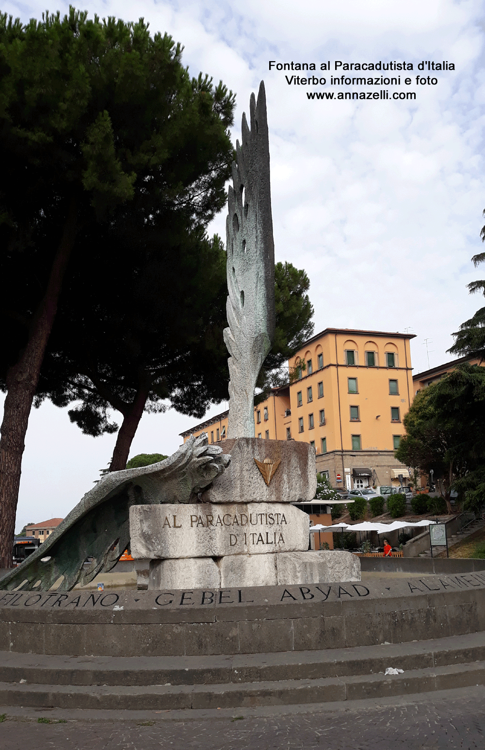fontana al paracadutista d'italia viterbo centro storico info e foto anna zelli