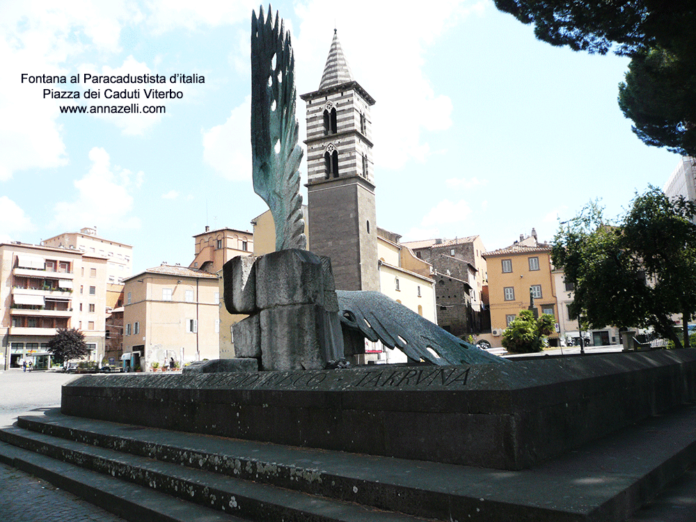 fontana al paracadutista d'Italia piazza dei Caduti Viterbo