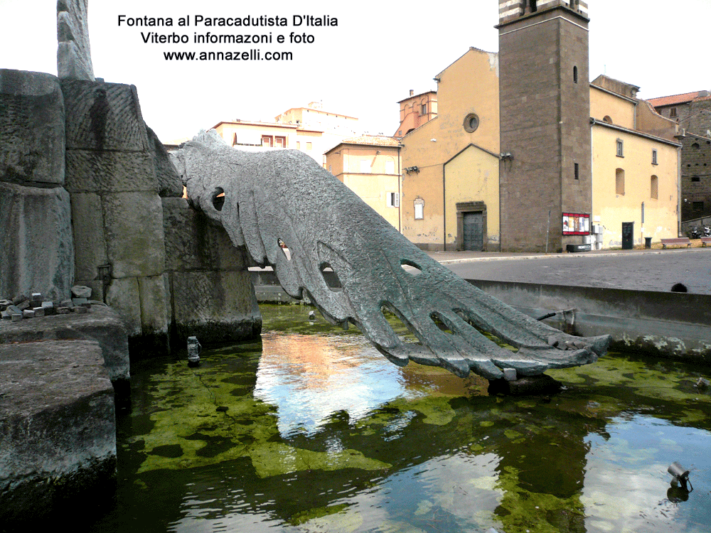 fontana al paracadutista d'italia dettaglio viterbo centro storico info e foto anna zelli