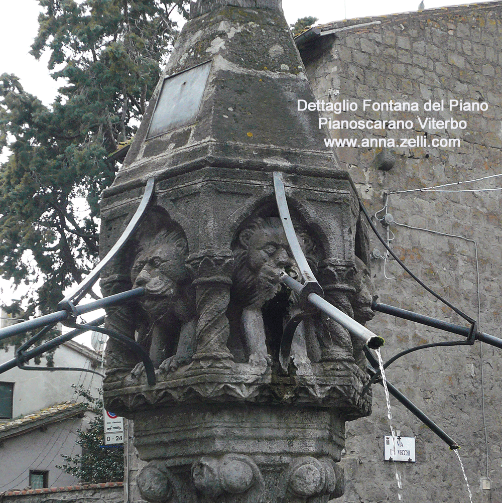 dettaglio leoni fontana del piano pianoscarano viterbo 
