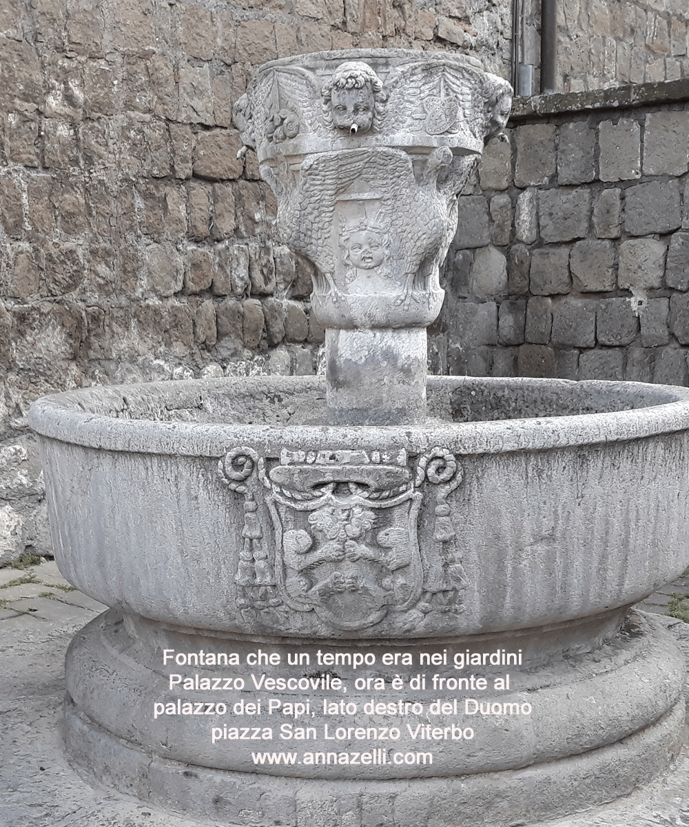 fontana al giardino del palazzo vescovile piazza san lorenzo viterbo foto anna zelli