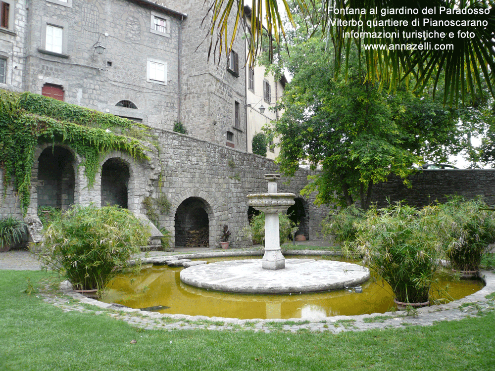 fontana al giardino del paradosso pianoscarano viterbo centro storico