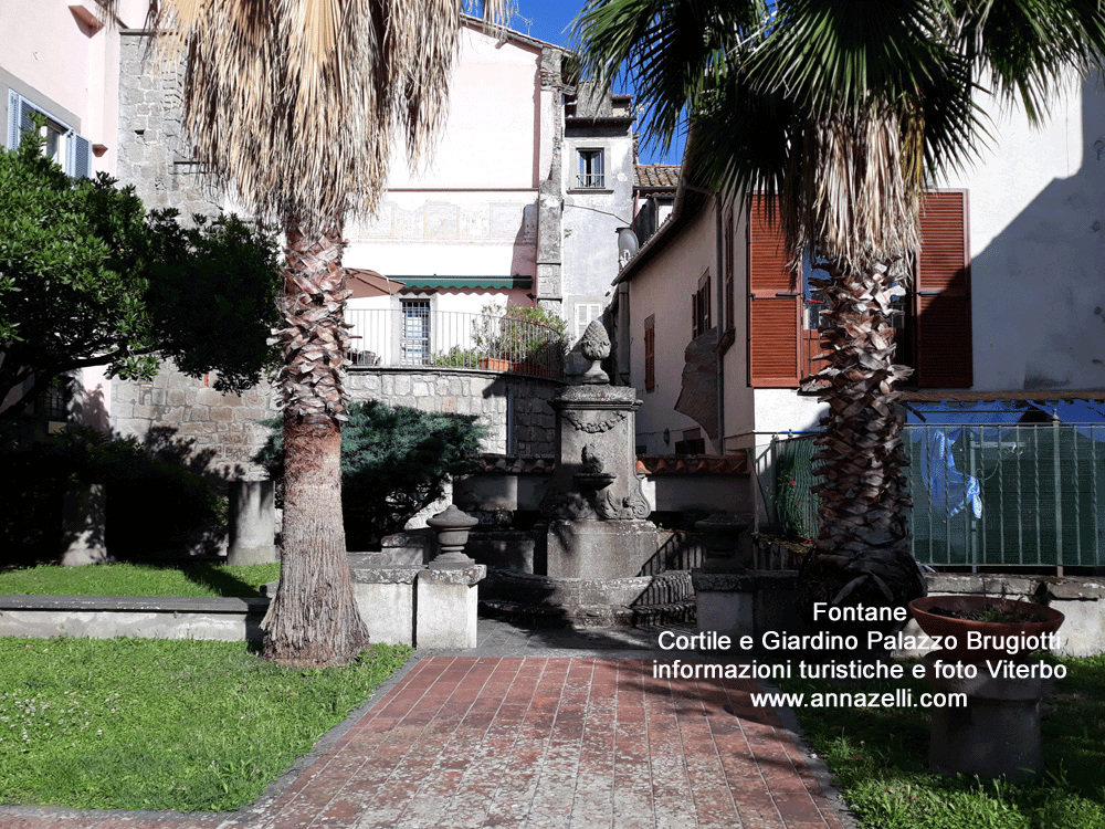 fontane nel cortile giardino di palazzo brugiotti viterbo informazioni e foto anna zelli