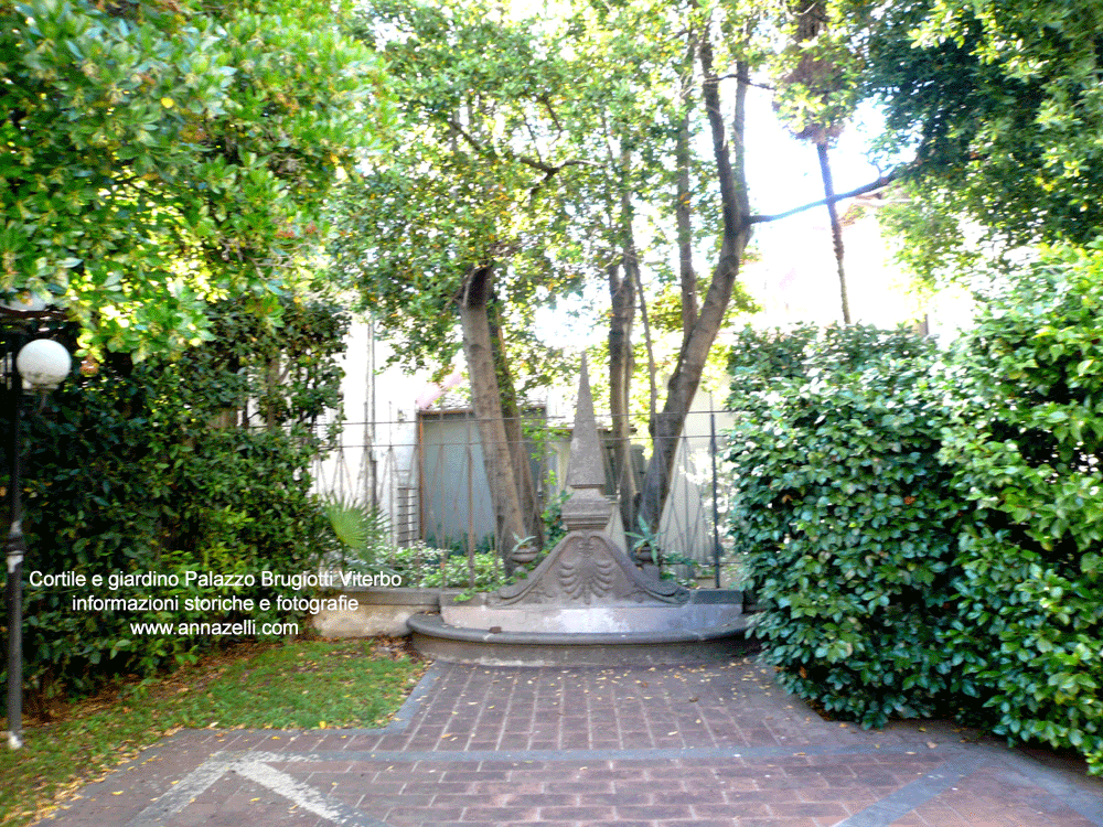 foto cortile e giardino palazzo brugiotti viterbo informazioni anna zelli