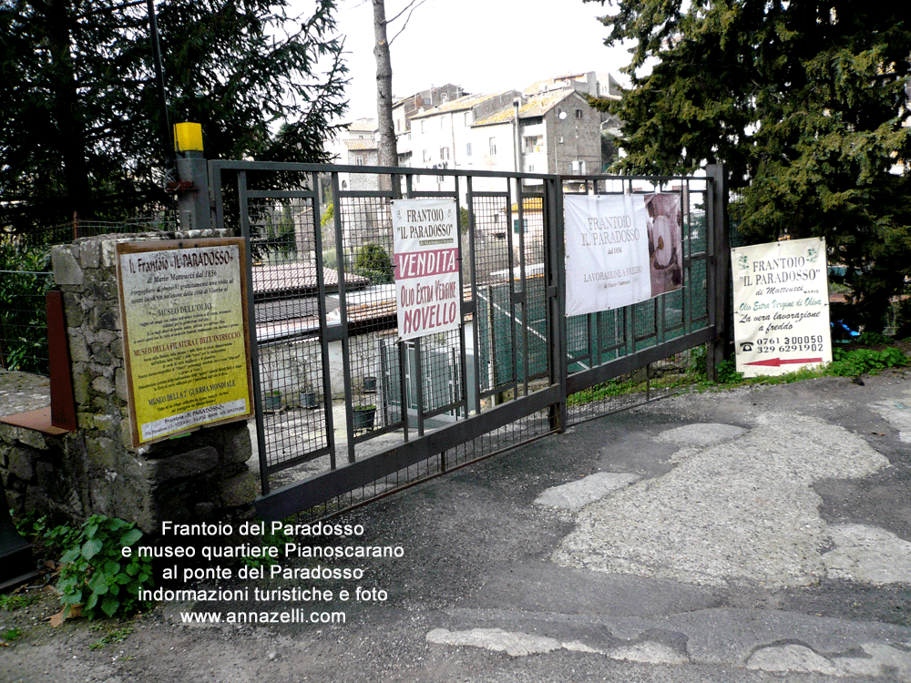 frantoio del paradosso e museo dal ponte del paradosso quartiere di pianoscarano viterbo centro storico info e foto anna zelli