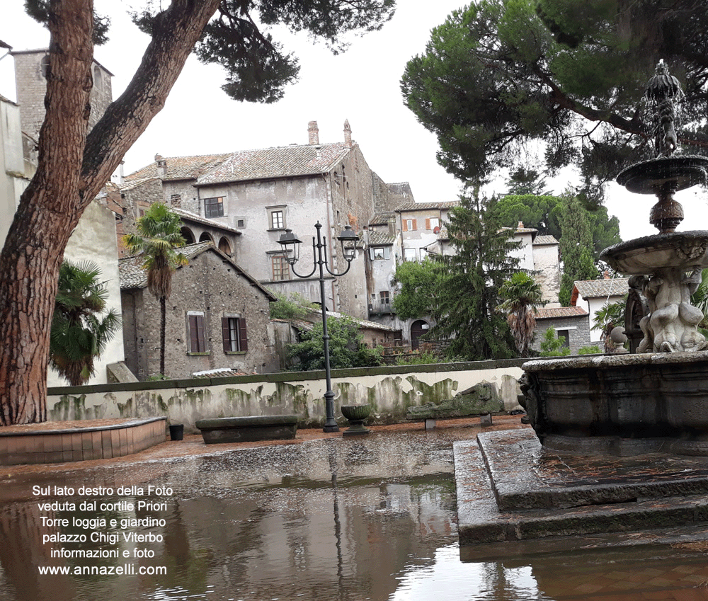 cortile giardino e torre palazzo chigi viterbo info e foto anna zelli