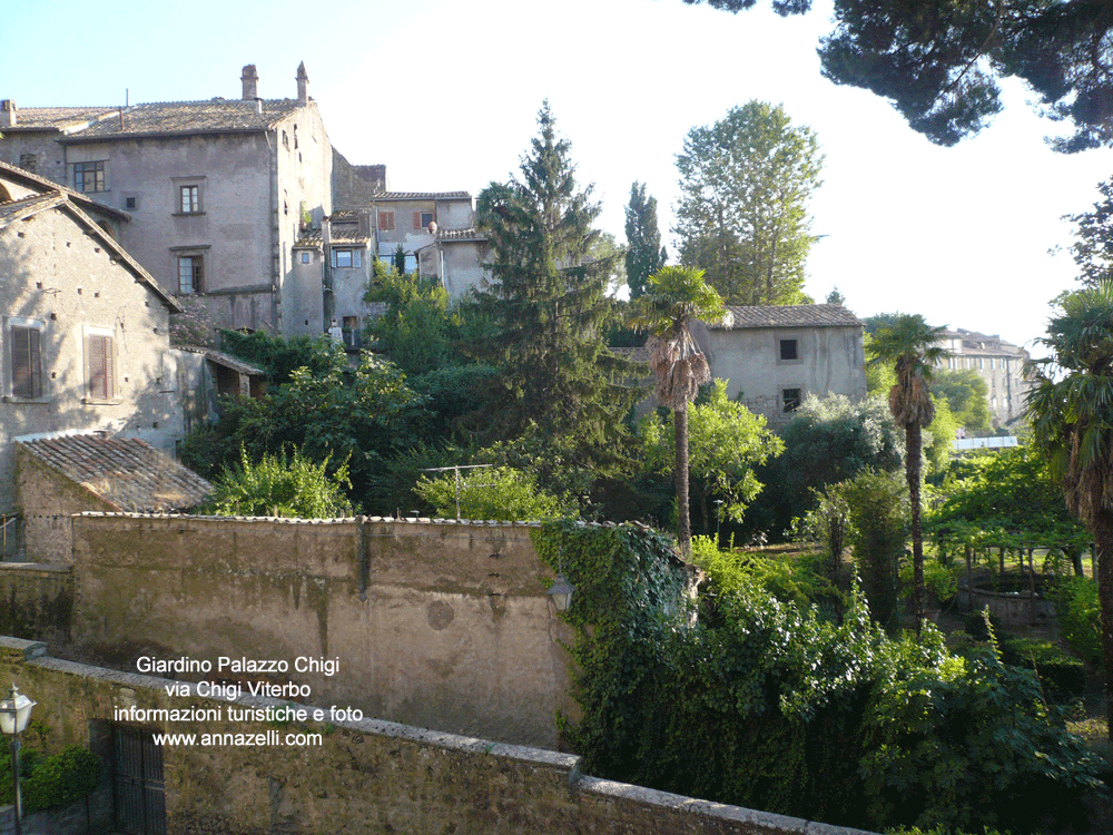 giardino palazzo chigi veduta dal cortile dei priori  viterbo info e foto anna zelli