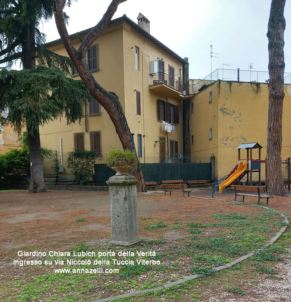 giardino a via della verit dedicato a chiara lubich viterbo info e foto anna zelli