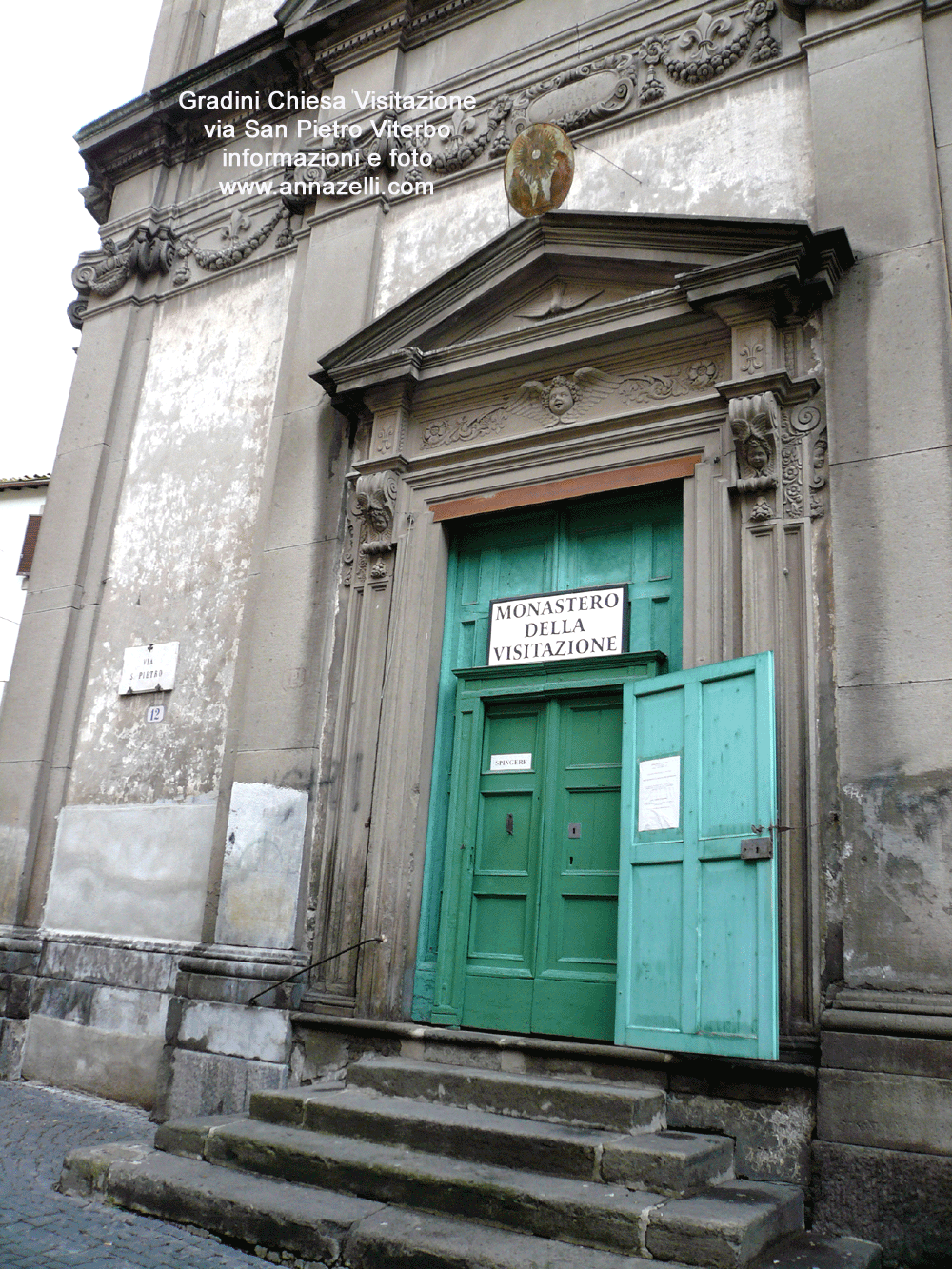 gradini di accesso alla chiesa e monastero della visitazione via san pietro viterbo info e foto anna zelli