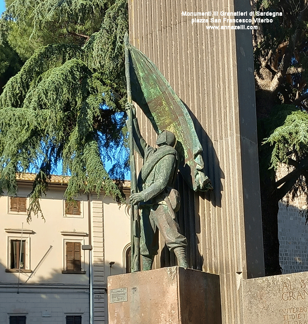 monumento caduti III granatieri di sardegna piazza san francesco viterbo info e foto anna zelli