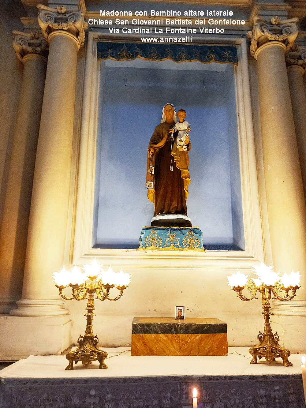 altare laterale chiesa san giovanni del gonfalone viterbo via cardinal la fantaine info e foto anna zelli