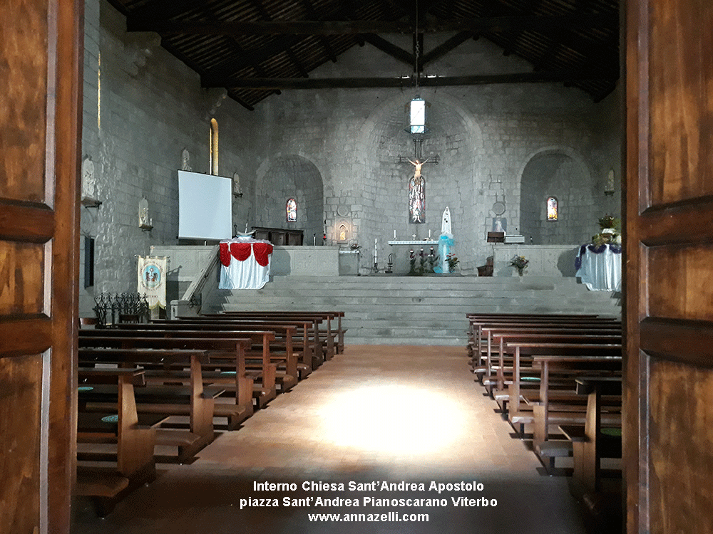 interno chiesa sant'andrea apostolo piazza sant'andrea pianoscarano viterbo