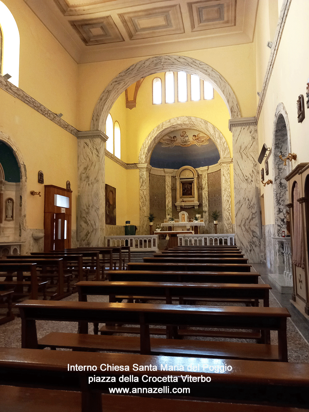 interno chiesa santa maria del poggio piazza della crocetta viterbo info e foto anna zelli