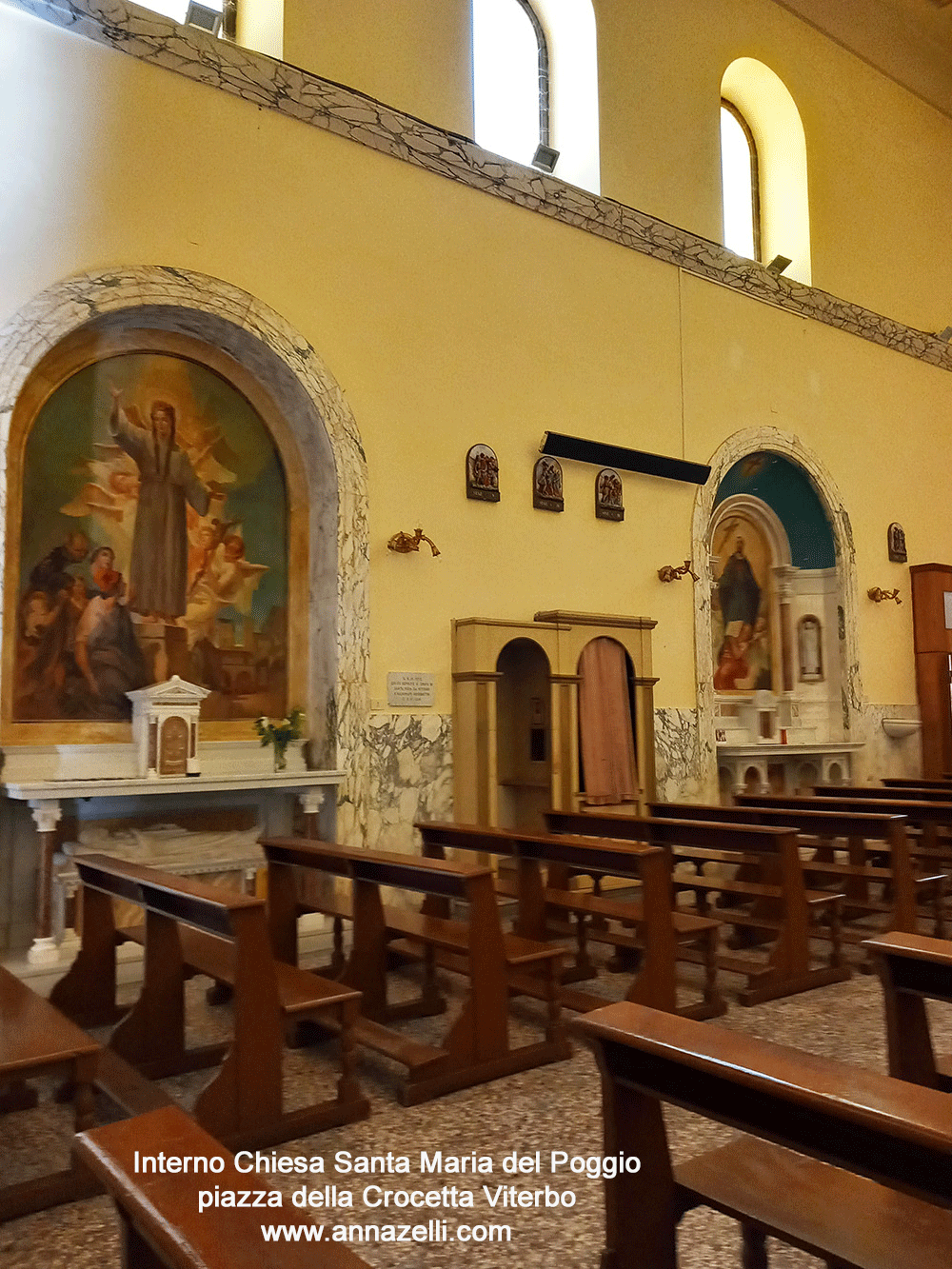 interno chiesa santa maria del poggio piazza della crocetta viterbo info e foto anna zelli