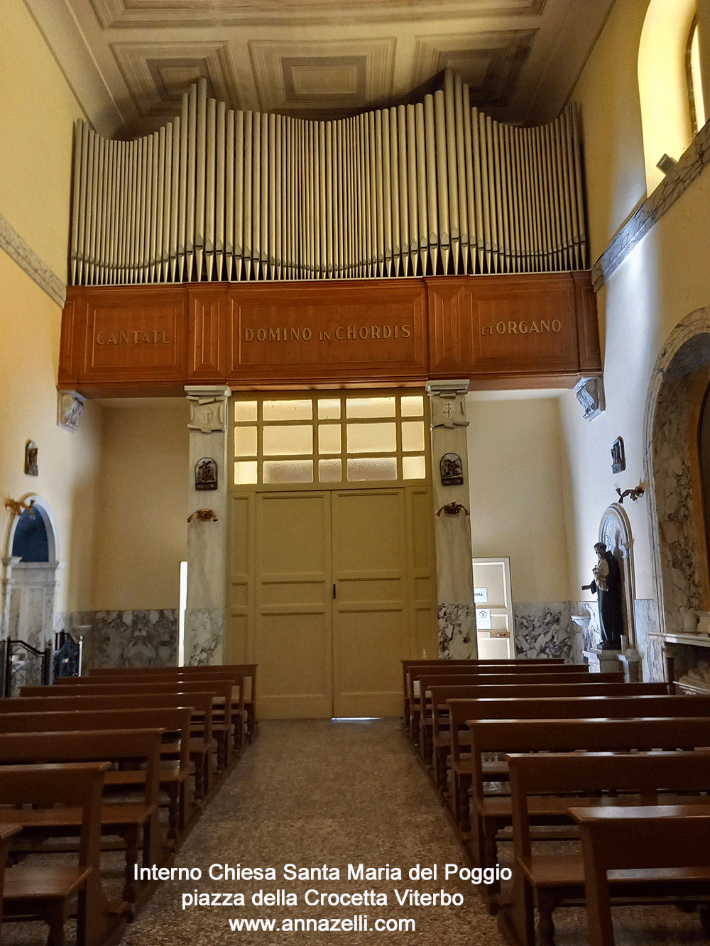 organo interno chiesa santa maria del poggio piazza della crocetta viterbo info e foto anna zelli