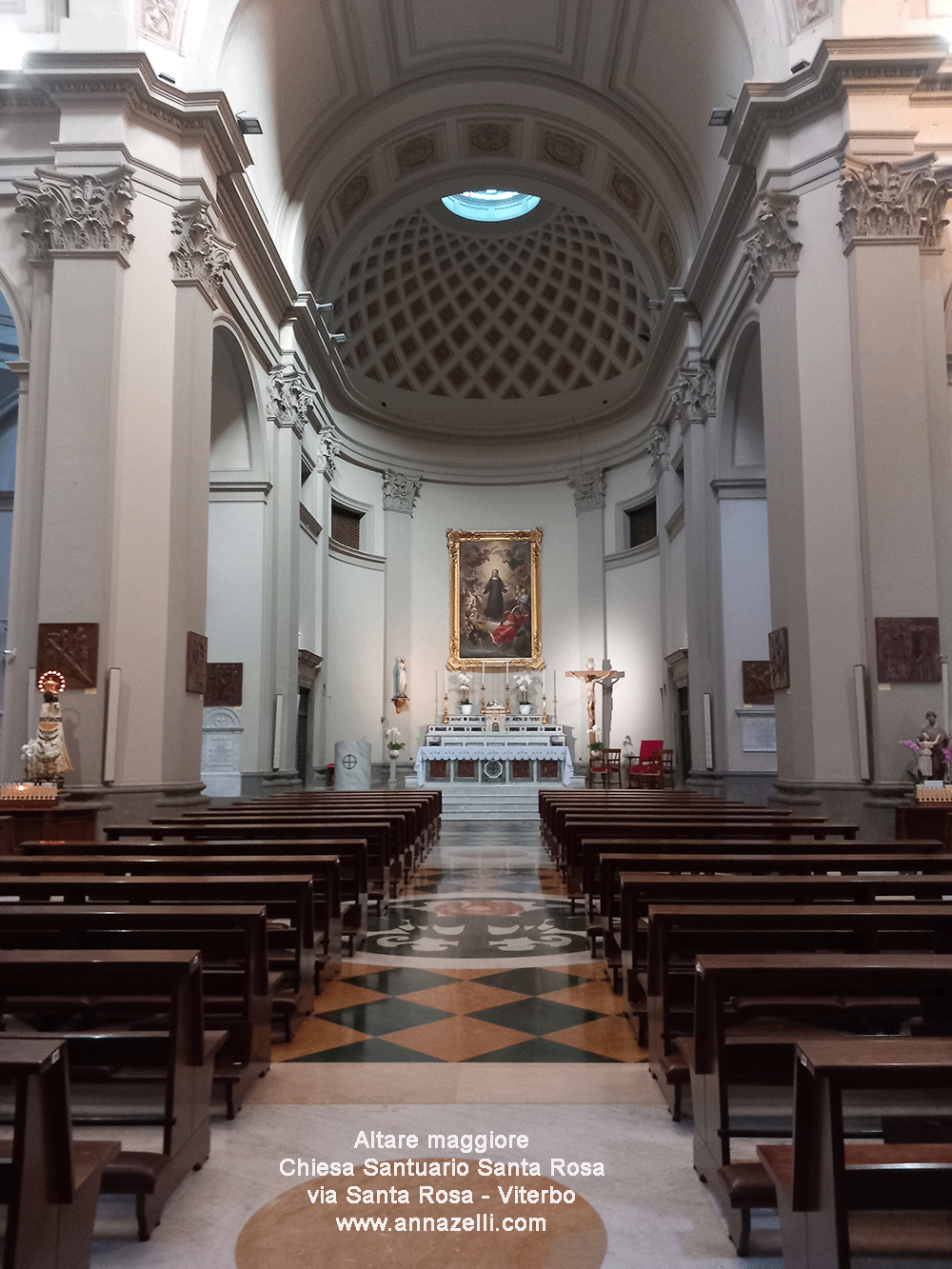 interno chiesa santuario santa rosa altare maggiore viterbo info foto anna zelli