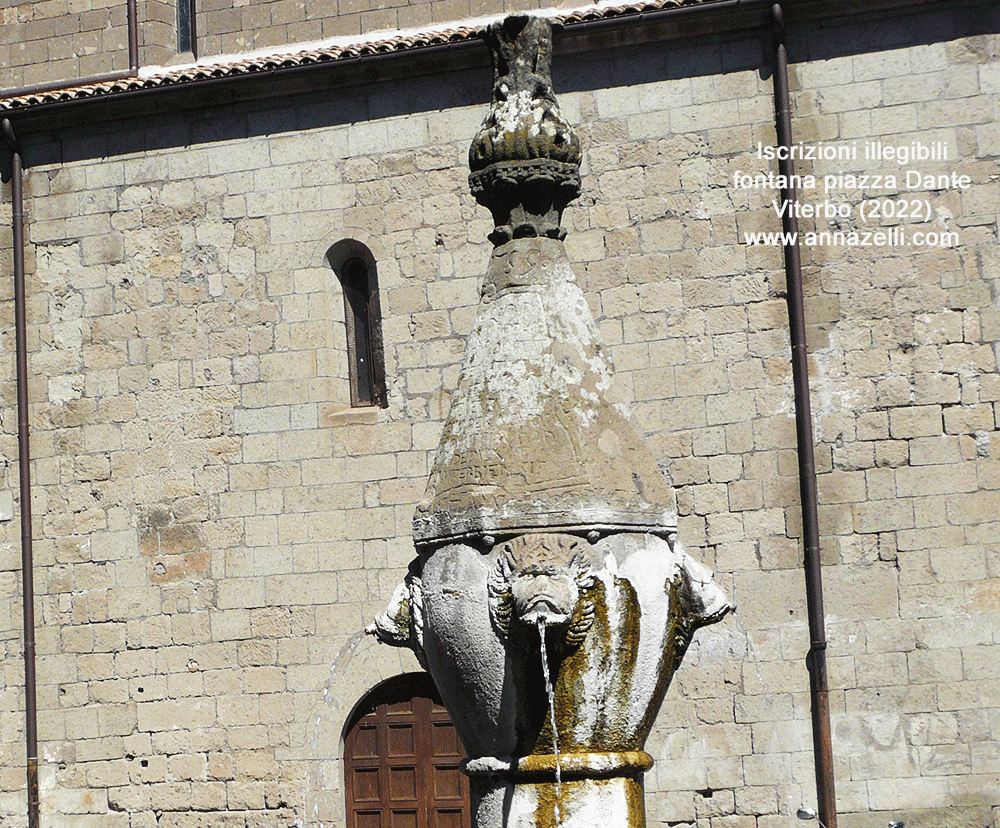iscirizioni illegibili fontana piazza Dante Viterbo info e foto anna e zelli