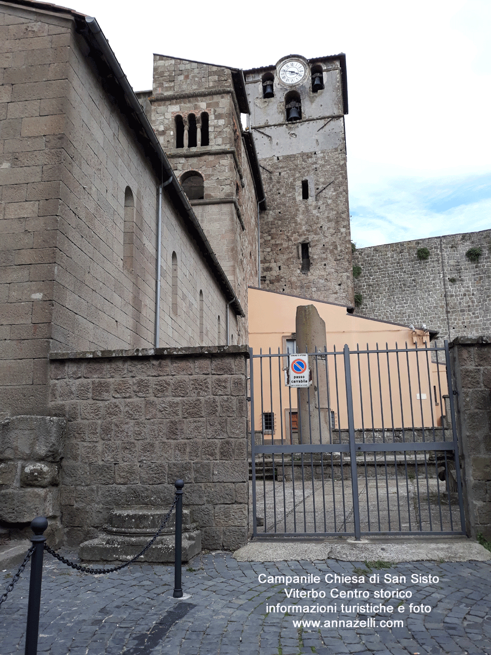campanile alla chiesa di san sisto viterbo centro storico