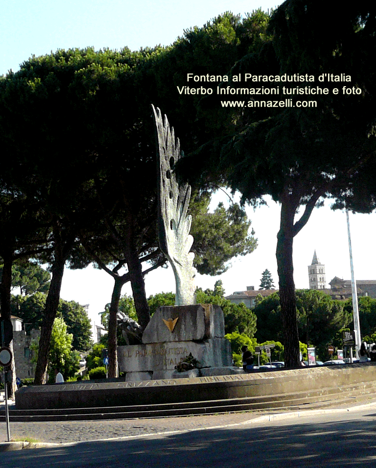 fontana al paracadutista d'italia piazza dei caduti viterbo info e foto anna zelli