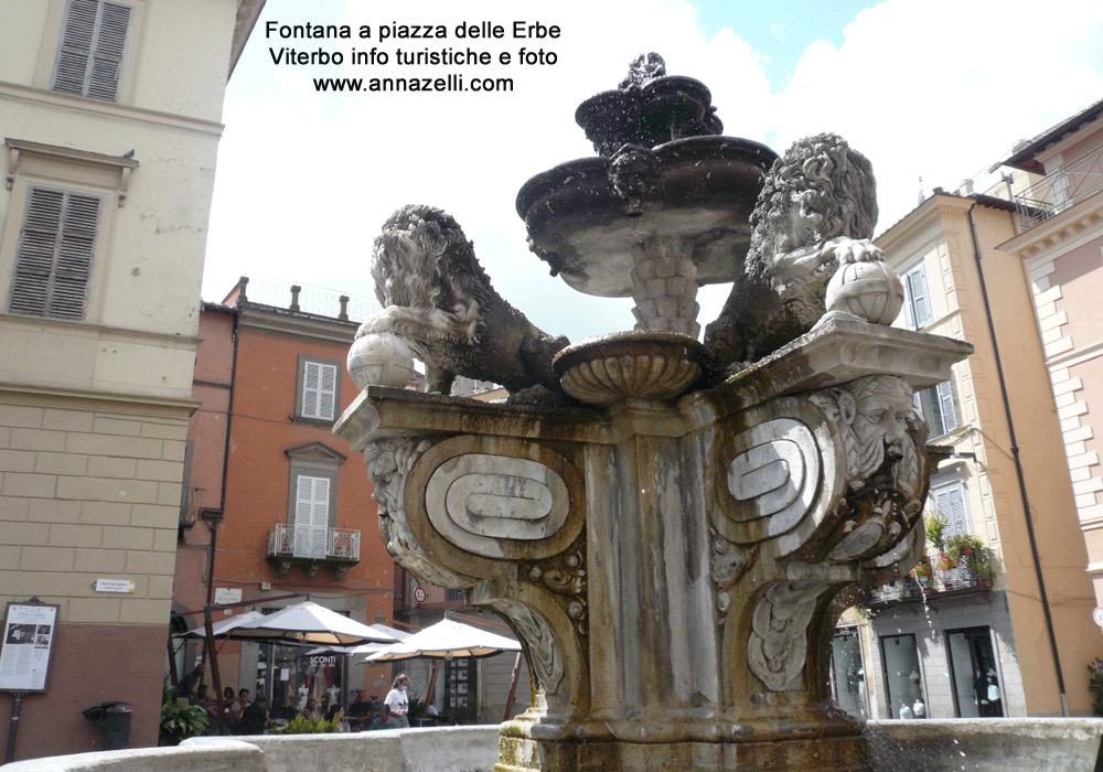 fontana a piazza delle erbe viterbo centro storico info foto anna zelli