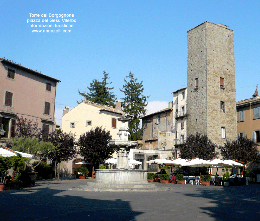 torre del borgognone piazza del gesù viterbo informazioni e fotografie