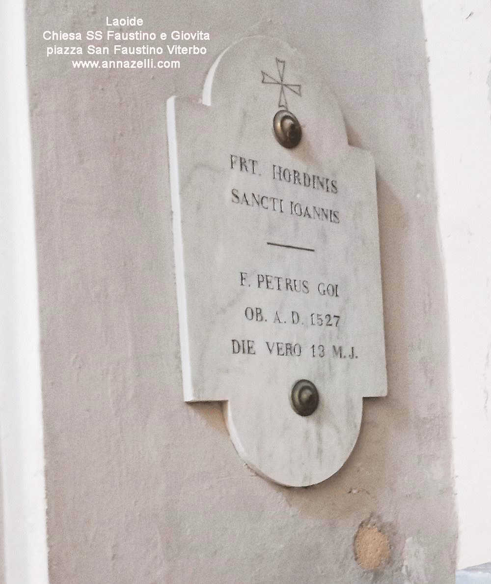 lapode alla Chiesa dei SS Faustino e Giovita piazza San Faustino Viterbo centro