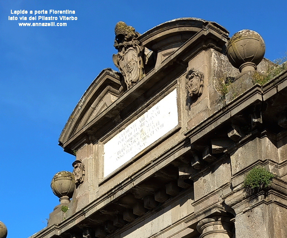 lapide porta fiorentina lato via del pilastro viterbo 1