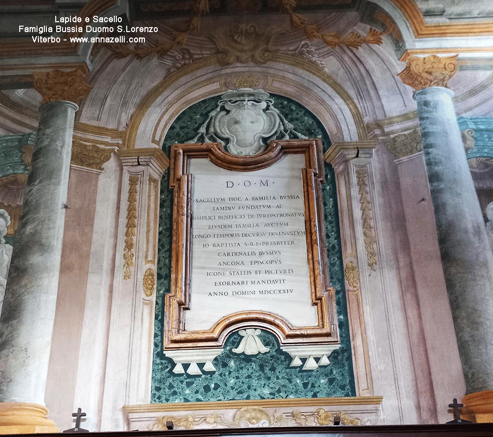 lapide sacello famiglia bussia duomo san lorenzo viterbo info e foto anna zelli