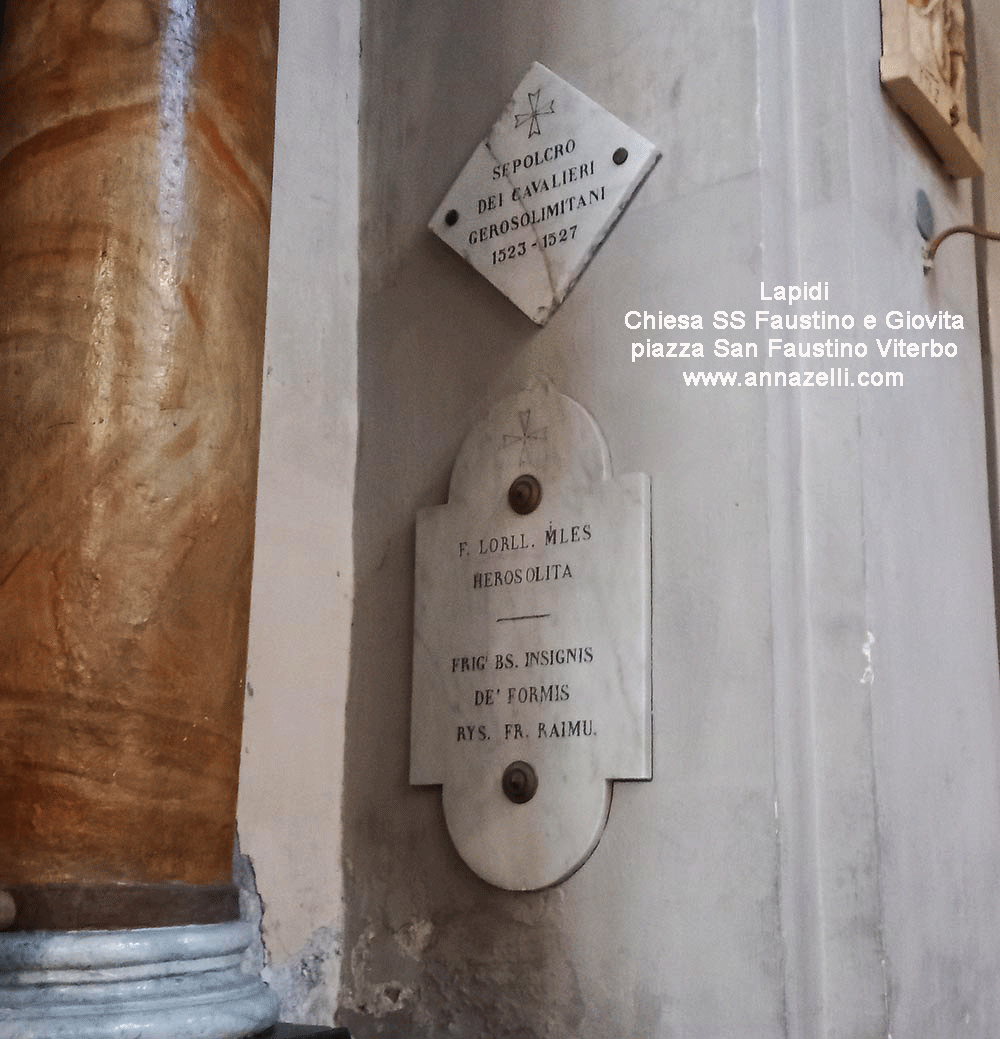 lapode alla Chiesa dei SS Faustino e Giovita piazza San Faustino Viterbo centro