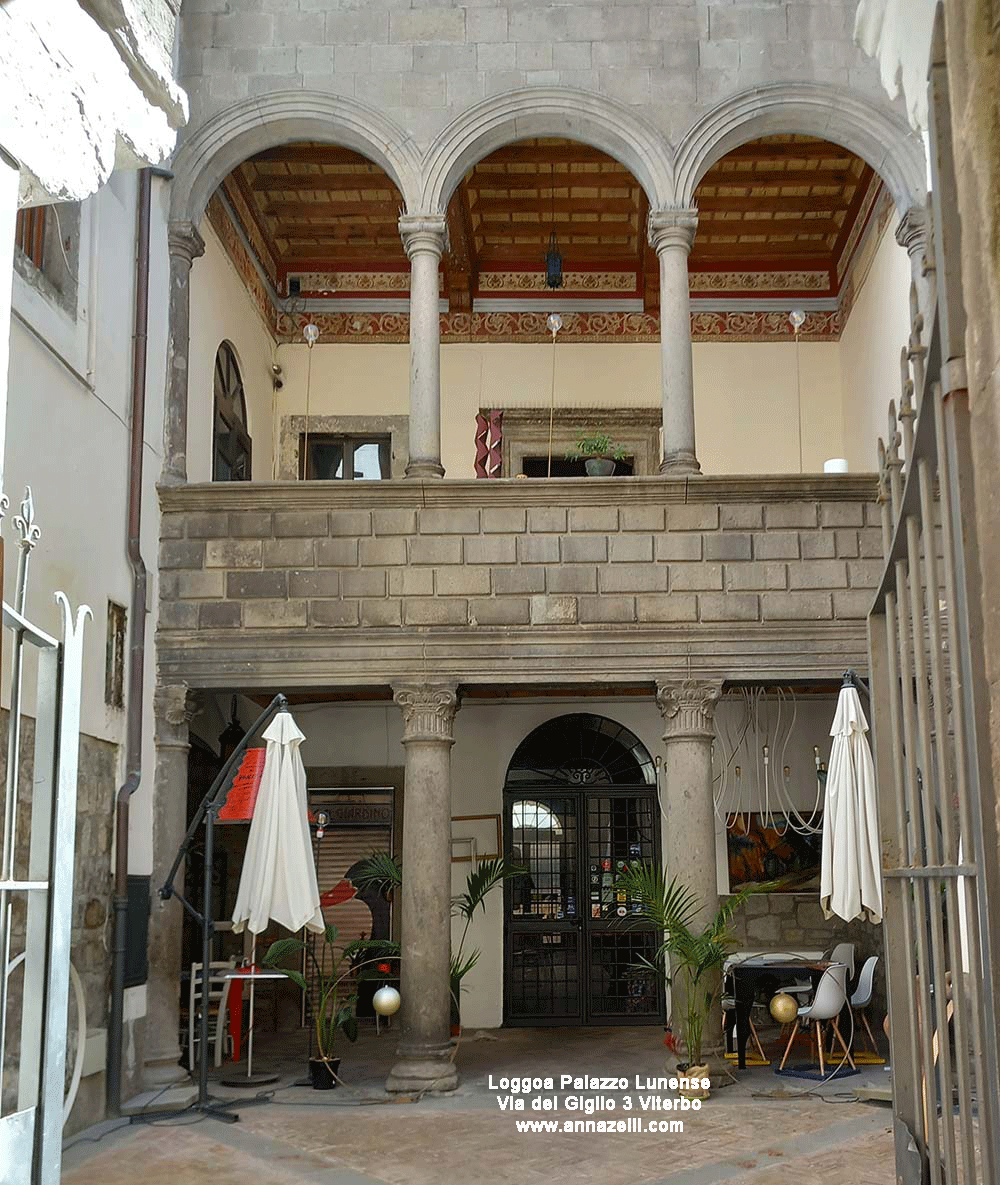 loggia palazzo lunense o lunensi via del giglio 3 viterbo centro info e foto anna zelli