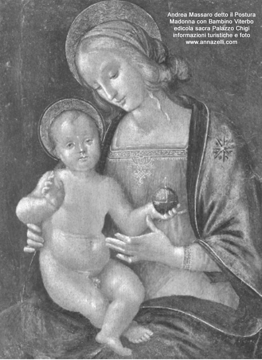 Edicola sacra madonna con bambino di andrea massaro detto il postura palazzo chigi via chigi viterbo