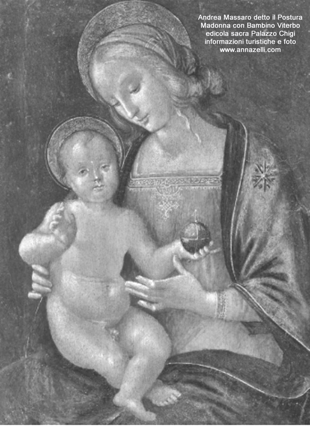 madonna con bambino di andrea del massaro detto il postura palazzo chigi viterbo via chigi info e foto anna zelli