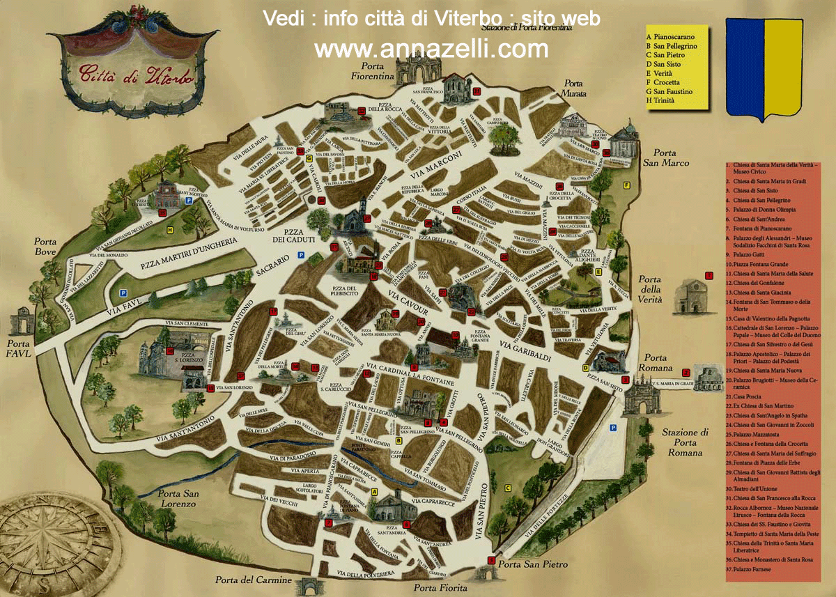 viterbo mappa centro storico