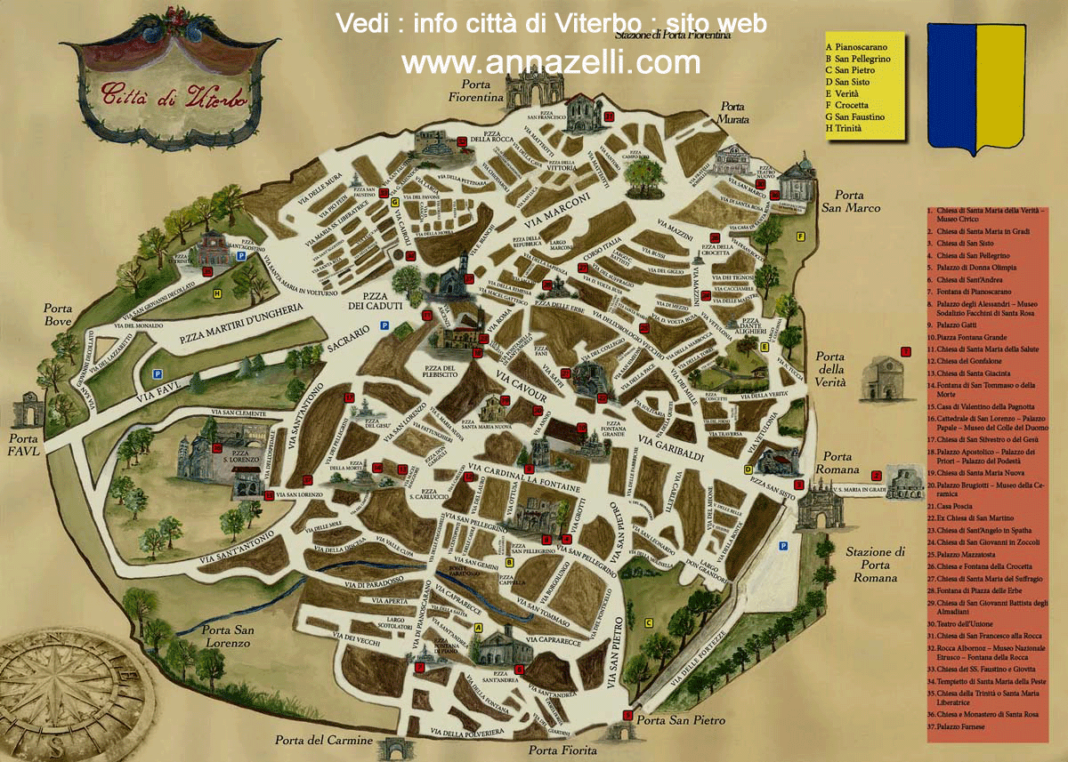 Mappa Viterbo Centro Storico Piantina