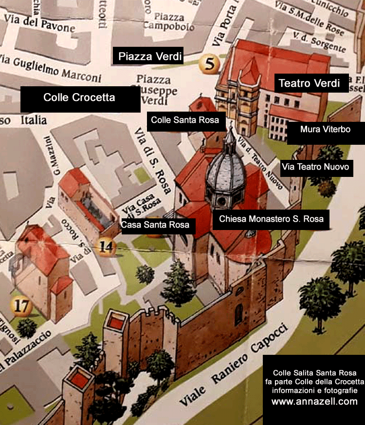 mappa colle salita di santa rosa viterbo centro storico info e foto anna zelli