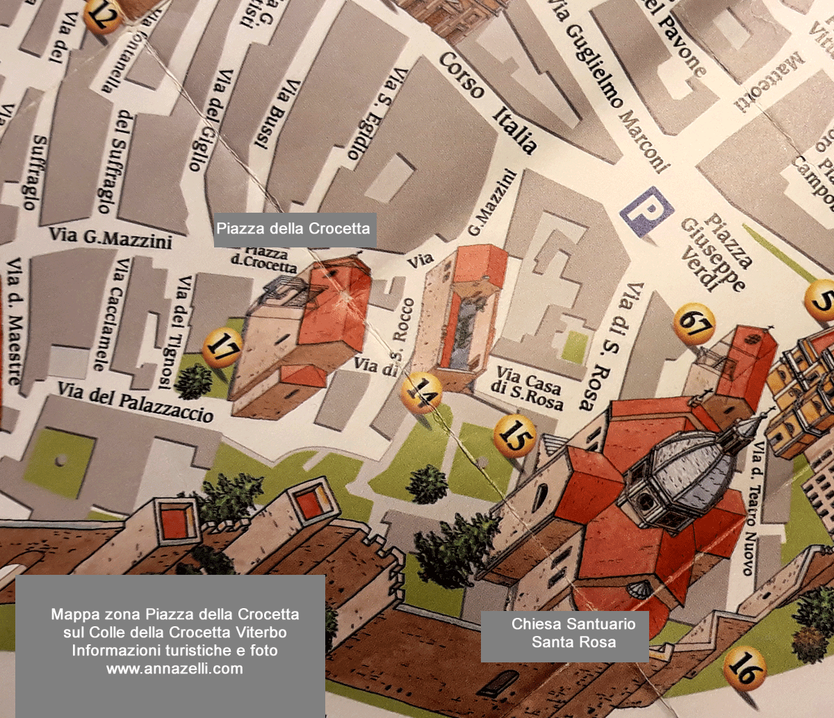 mappa piazza della crocetta viterbo centro storico info e foto anna zelli