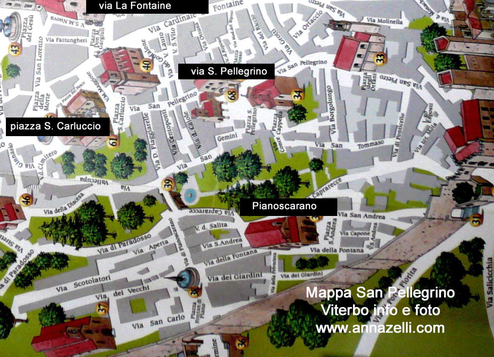 mappa san pellegrino quartiere medioevale viterbo centro storico