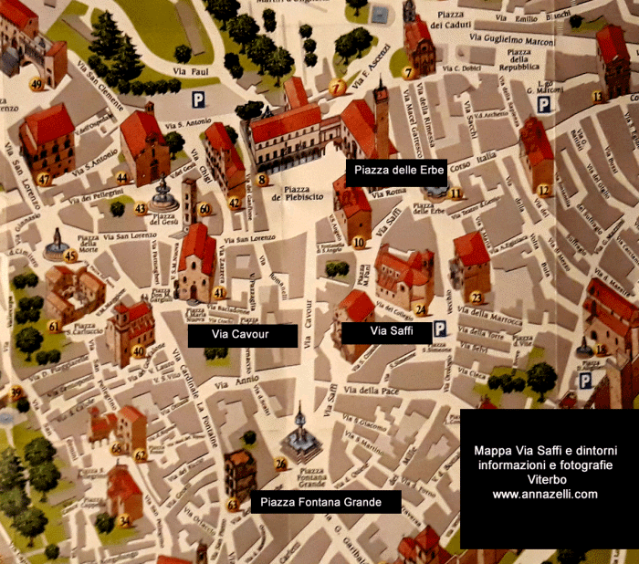 mappa via saffi e dintorni viterbo centro storico info e foto