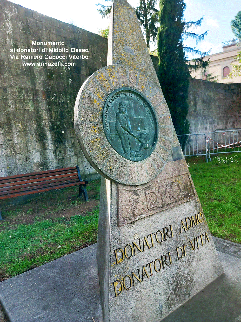 monumento donatori midollo osseo giardino melvin jones via raniero capocci viterbo fuori via teatro nuovo