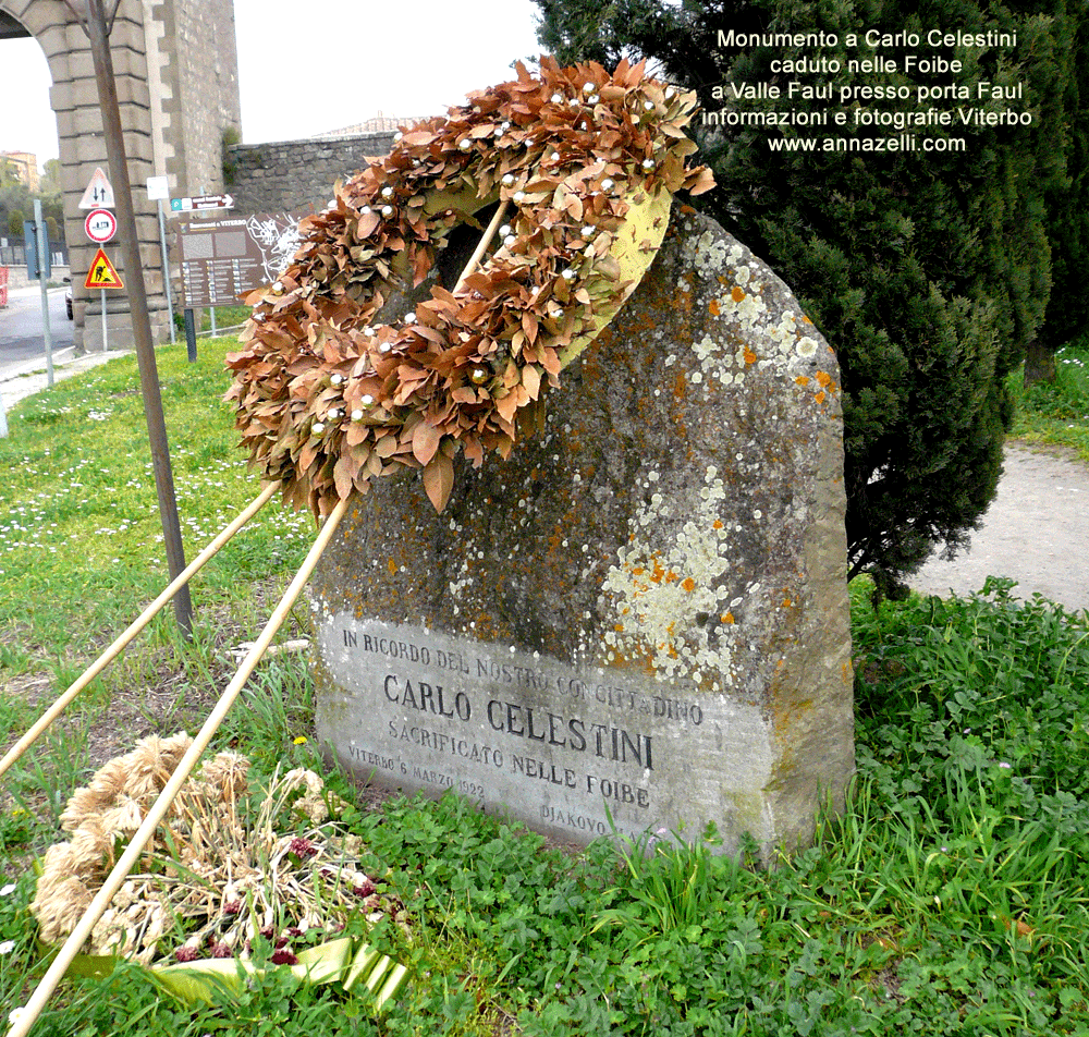 monumento a carlo celestini porta faul viterbol info foto anna zelli