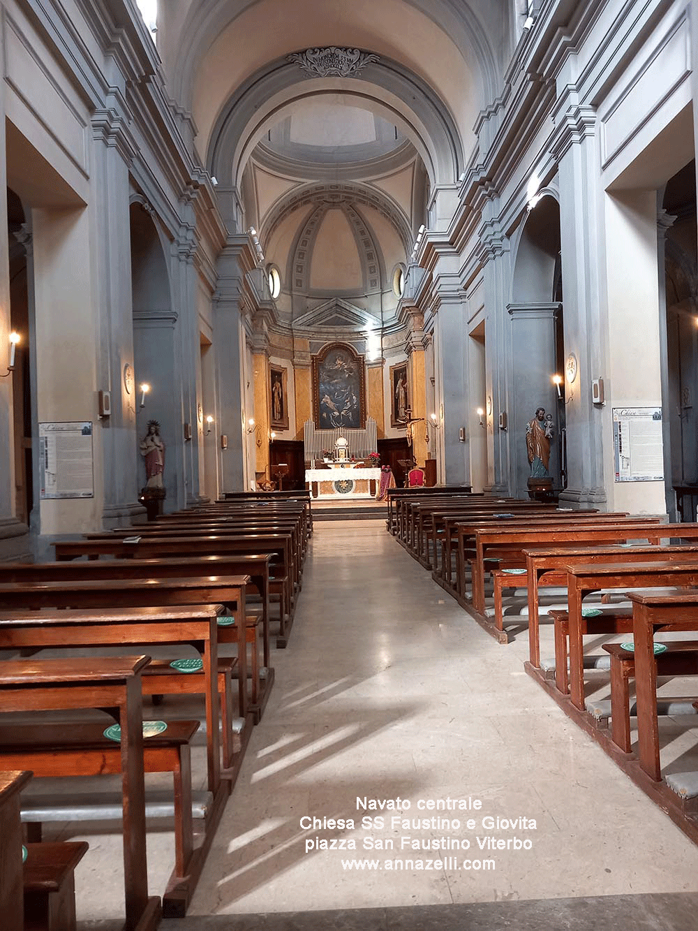 navata centrale chiesa ss faustino e giovita viterbo info e foto anna zelli