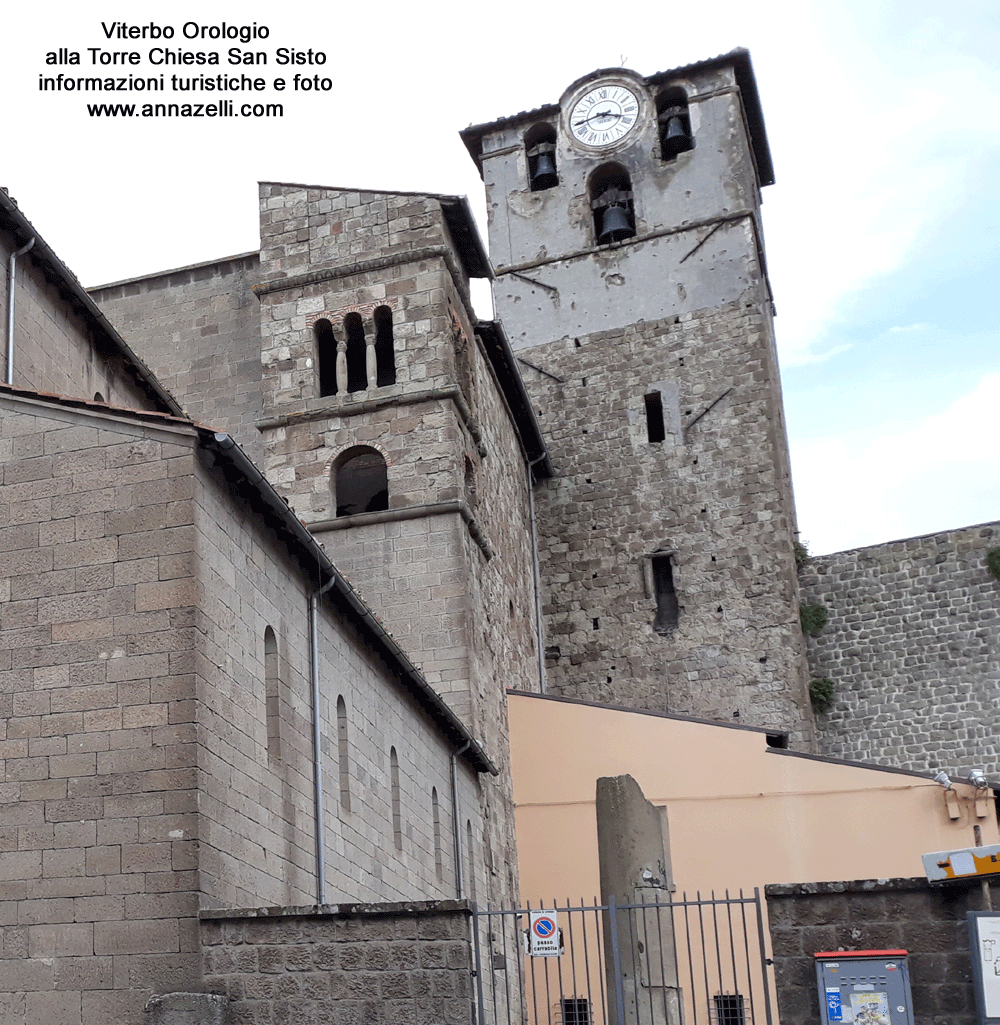 orologio alla chiesa di san sisto viterbo centro storico info e foto anna zelli