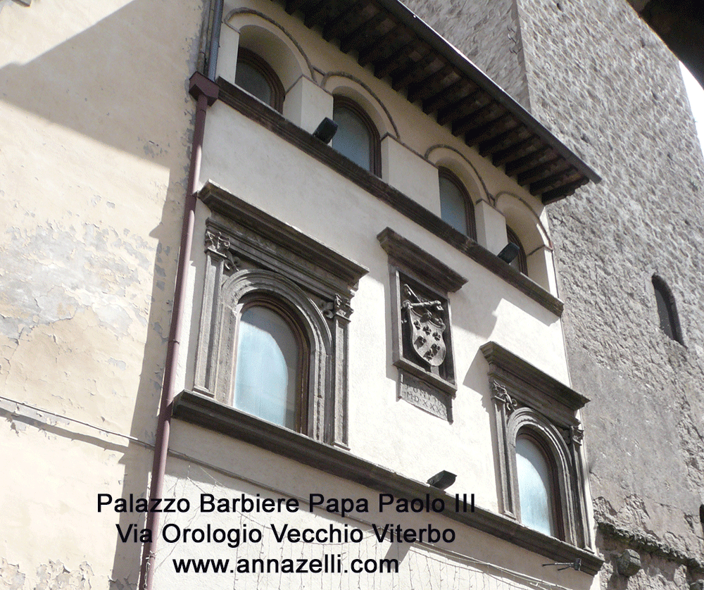 palazzo barbiere papa paolo III via orologio vecchio viterbo