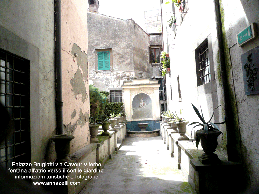 palazzo brugiotti viterbo fontana atrio giardino