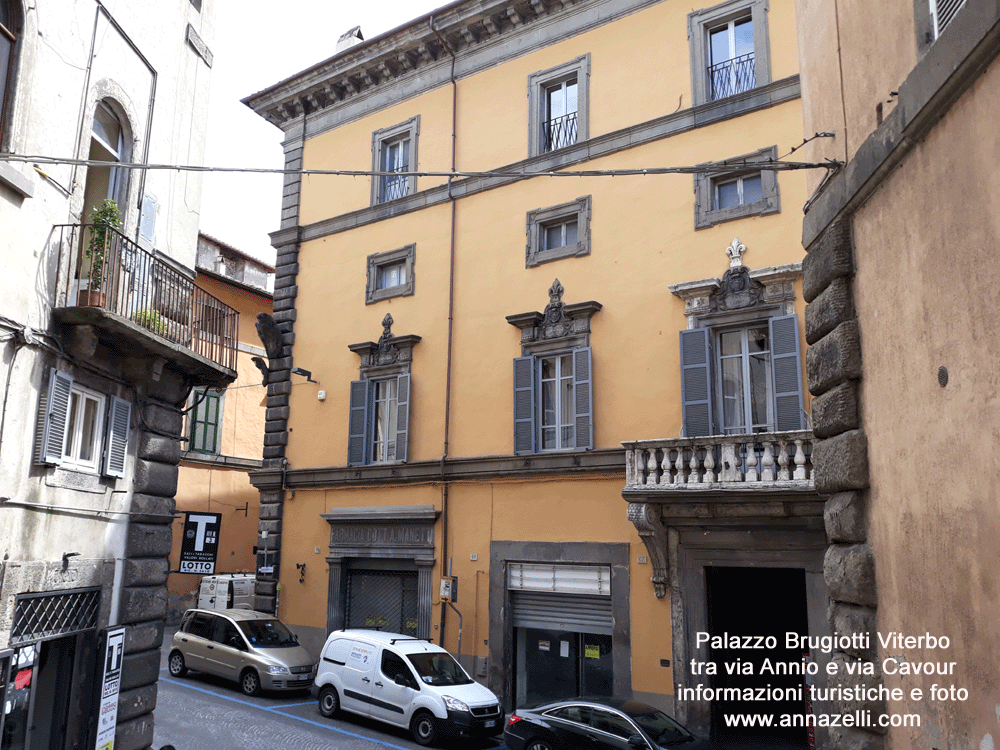 palazzo brugiotti tra via annio e via cavour viterbo info e foto anna zelli