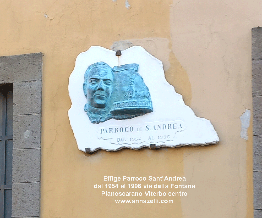 effige parroco sant'andrea dal 1954 al 1996 via della fontana pianoscarano viterbo centro