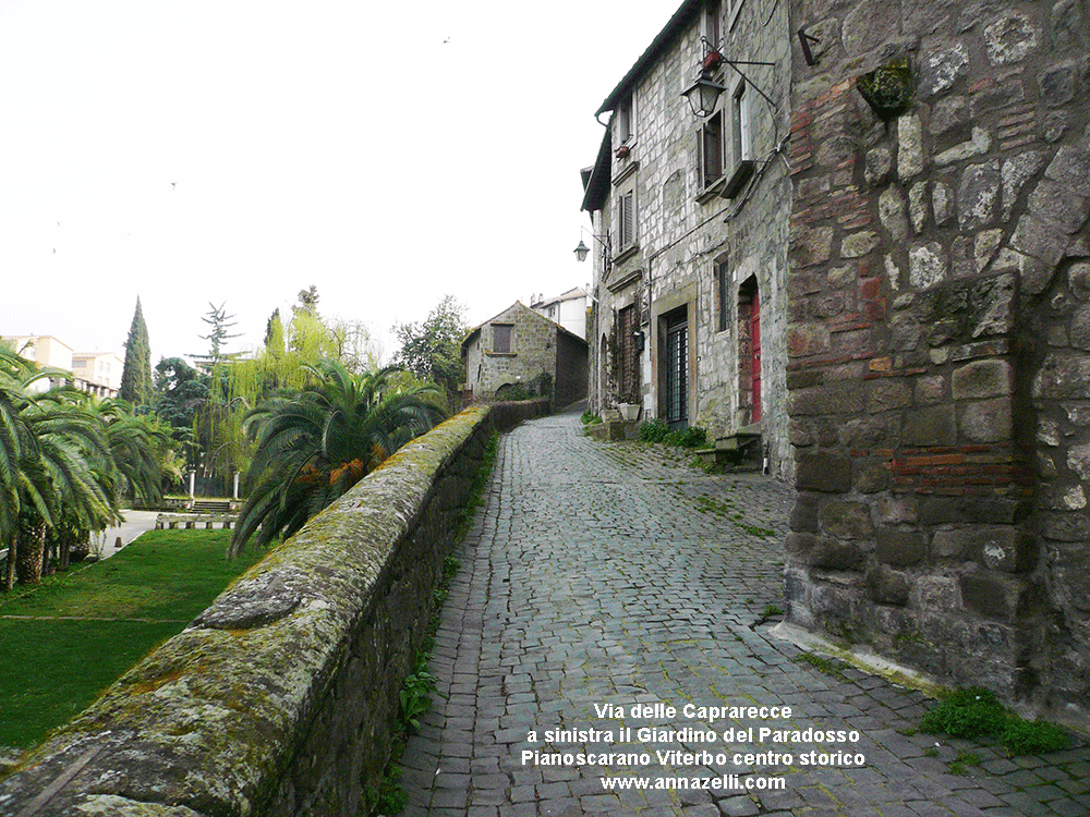 via delle caprarecce a sinistra il giardino del paradosso pianoscarano viterbo centro